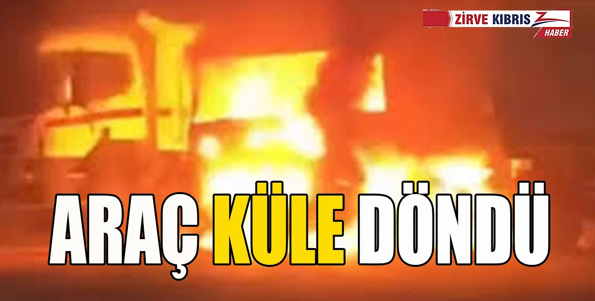 Gazimağusa’da beton pompa aracı yanarak kullanılamaz hale geldi