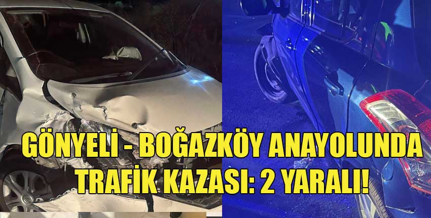 Boğazköy-Gönyeli yolunda iki araç çarpıştı, iki kişi yaralandı