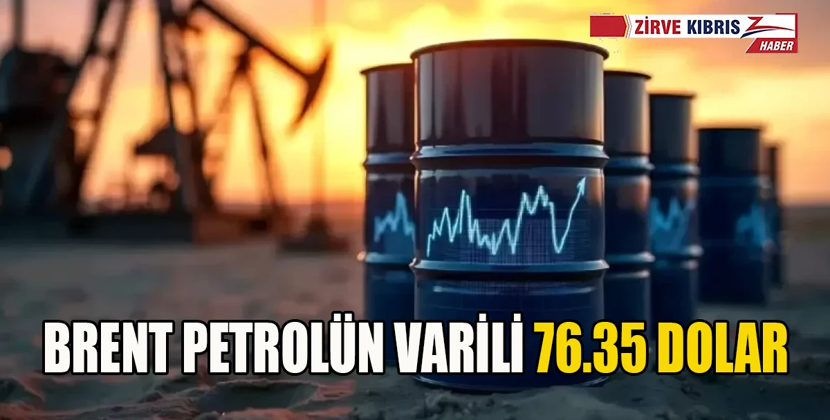Brent petrol&uuml;n varili 76,35 dolardan işlem g&ouml;r&uuml;yor