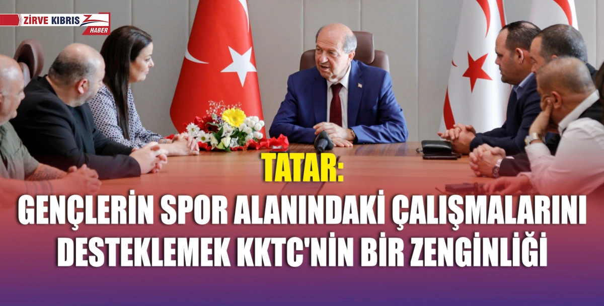 Cumhurbaşkanı Ersin Tatar, Gönyeli Spor Kulübü Başkanı Baştaş ve Yönetim Kurulu'nu kabul etti