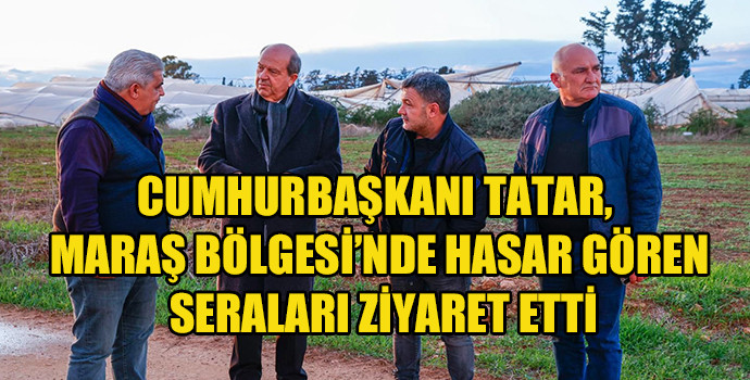 Cumhurbaşkanı Tatar hasar gören seralarda incelemelerde bulundu