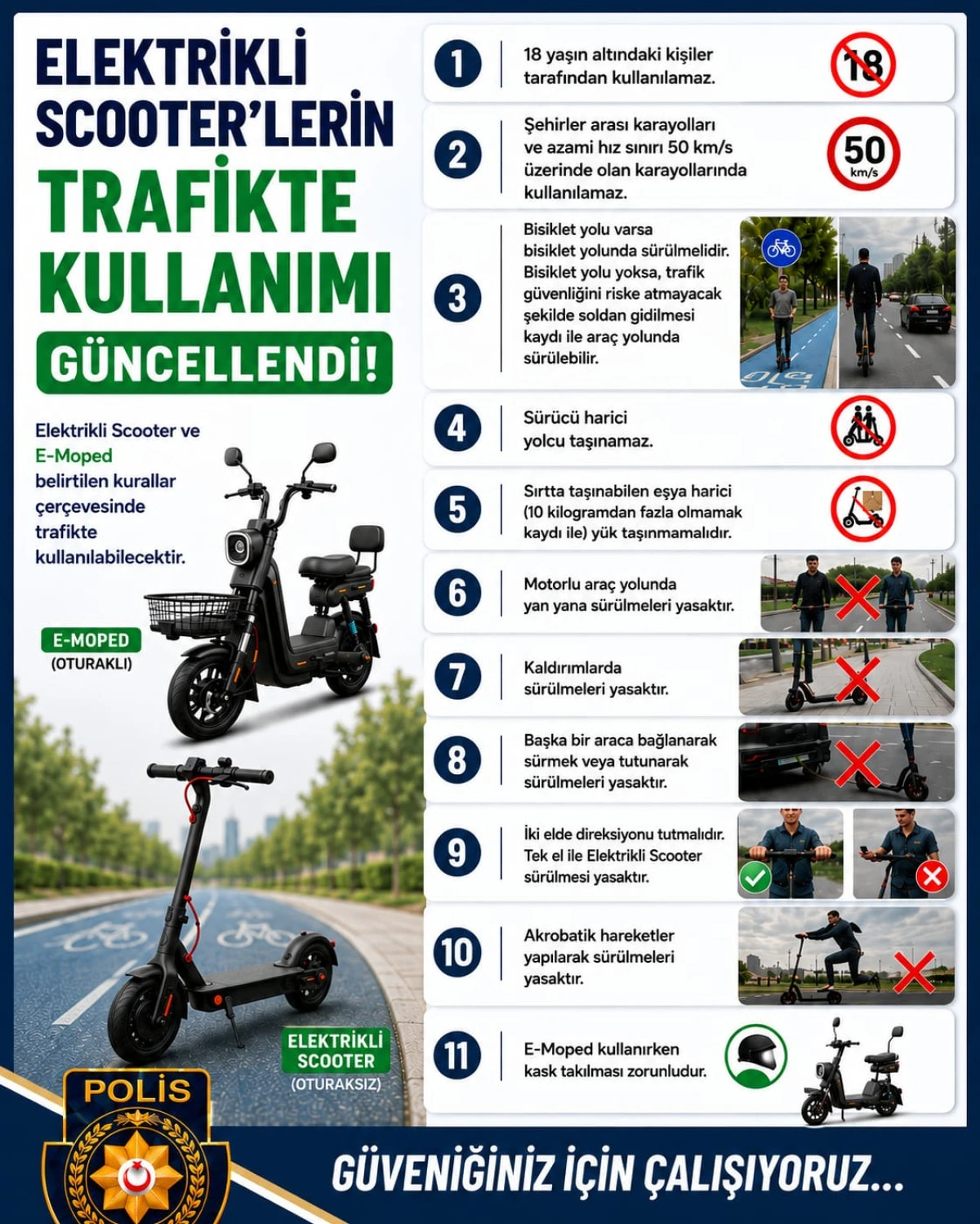 Elektrikli scooter&rsquo;ların trafikte kullanılması g&uuml;ncellendi&hellip;