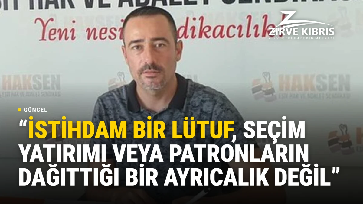Erşangil: İşe girmenin yolu eşit koşullardan ge&ccedil;meli