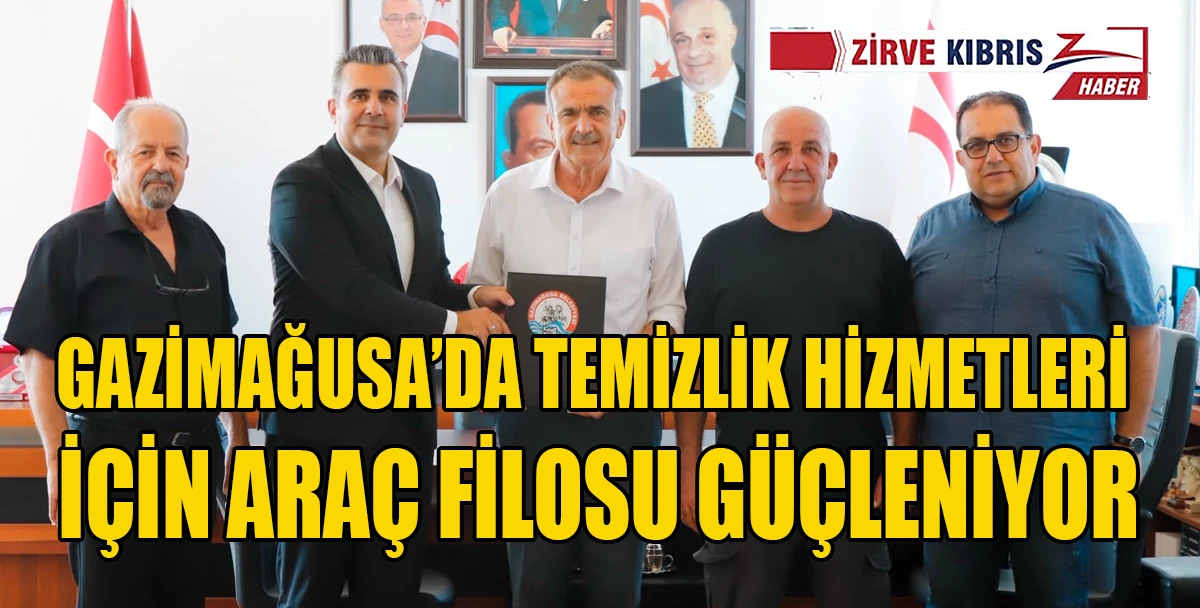 Gazimağusa Belediyesi sıkıştırmalı &ccedil;&ouml;p aracı alımı i&ccedil;in s&ouml;zleşme imzaladı