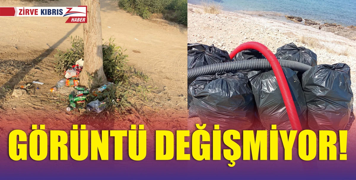 Günde iki kez yapılan sahil temizliği, görüntüyü değiştirmiyor... 