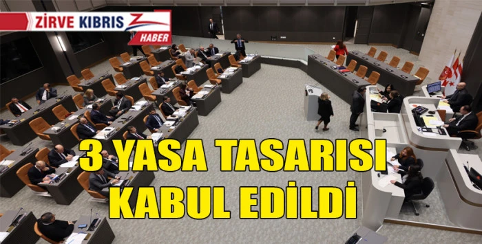 İki yasa tasarısı oy &ccedil;okluğuyla, bir yasa tasarısı ise oy birliğiyle kabul edildi