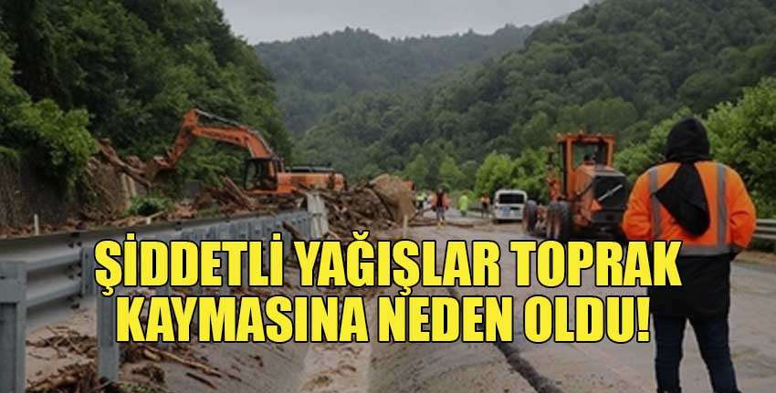  İstanbul Havalimanı yolunda kuvvetli yağış dolayısıyla toprak kayması oldu