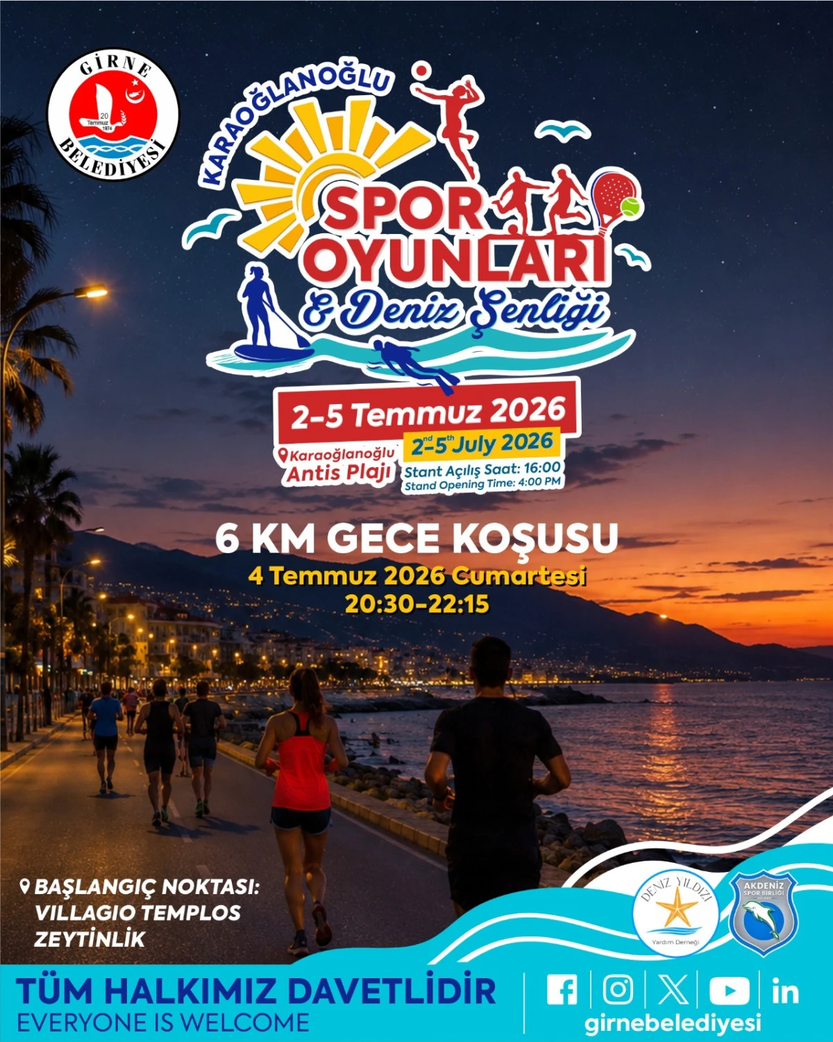 Karaoğlanoğlu Spor Oyunları ve Deniz Şenliği Başlıyor