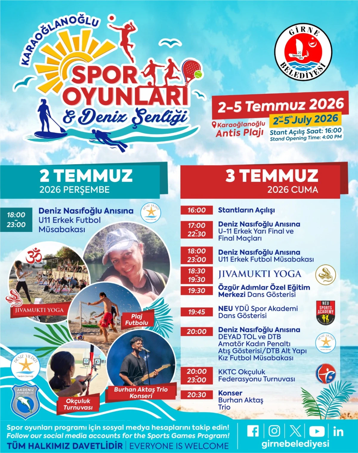 Karaoğlanoğlu Spor Oyunları Ve Deniz Şenliği Başlıyor!