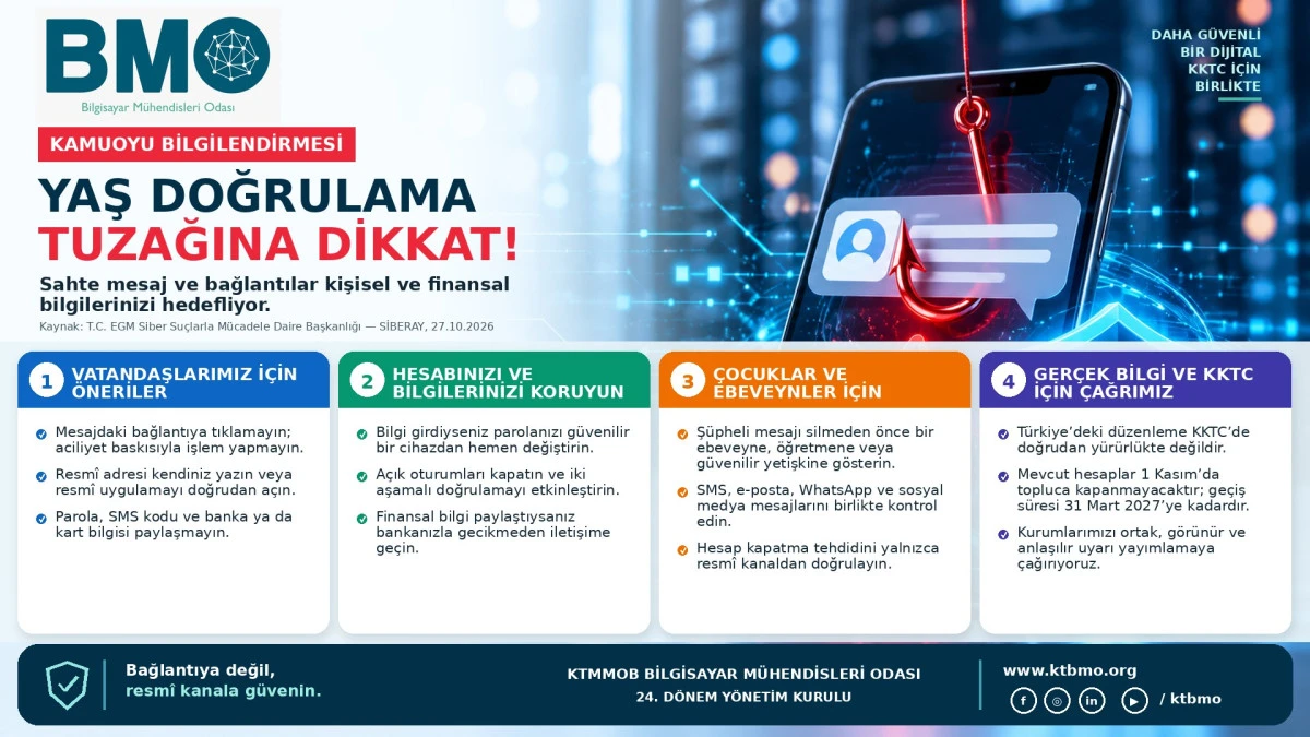 KTMMOB'den yaş doğrulama bahanesiyle dolandırıcılık uyarısı