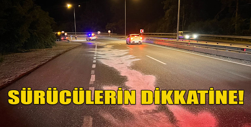  Lefkoşa - Girne Anayolunun, Ciklos Mevkiinden, Girne istikametine doğru çift şeritli yolun sol şeridi içerisinde yağ döküldü.
