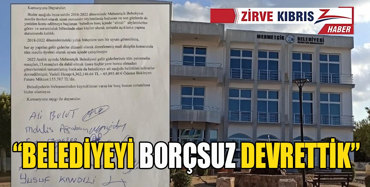 Mehmet&ccedil;ik Belediyesi eski meclis &uuml;yelerinden a&ccedil;ıklama