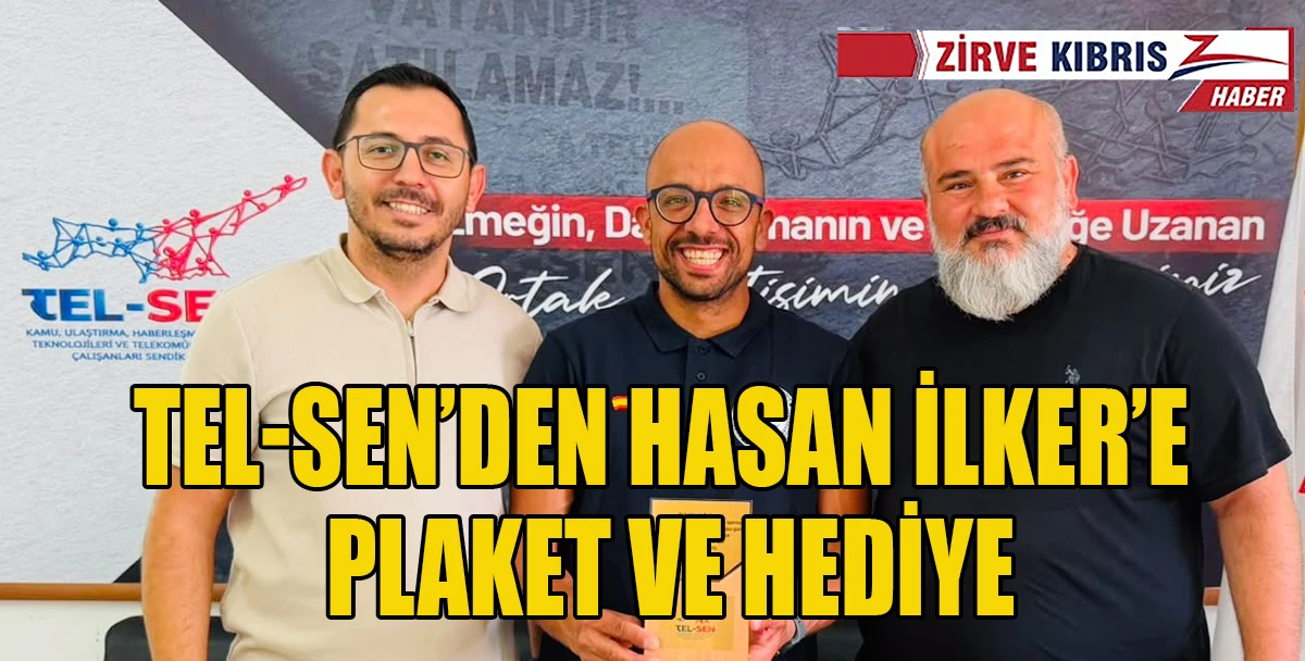 Tel-Sen, Cebelitarık'ı ge&ccedil;en ilk Kıbrıslı y&uuml;z&uuml;c&uuml; İlker&rsquo;e plaket verdi