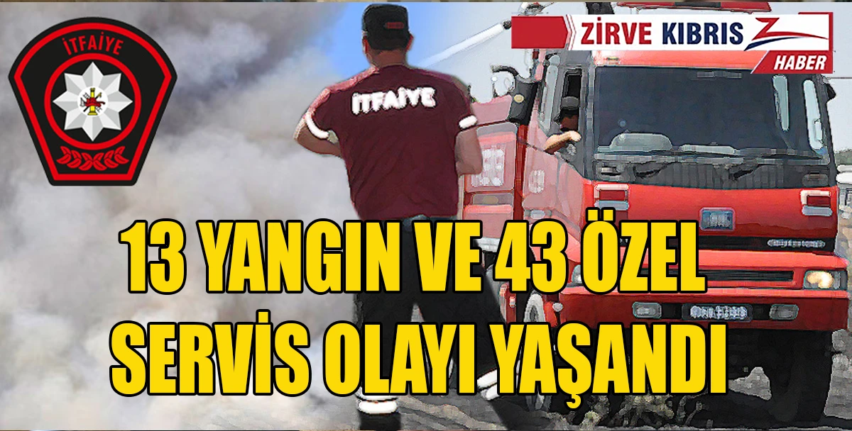 &Uuml;lkede ge&ccedil;en hafta 13 yangın, 43 &ouml;zel servis olayı meydana geldi